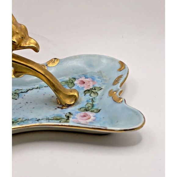 Vintage Floral Ring Holder Trinket Dish Used - Picture 4 of 14